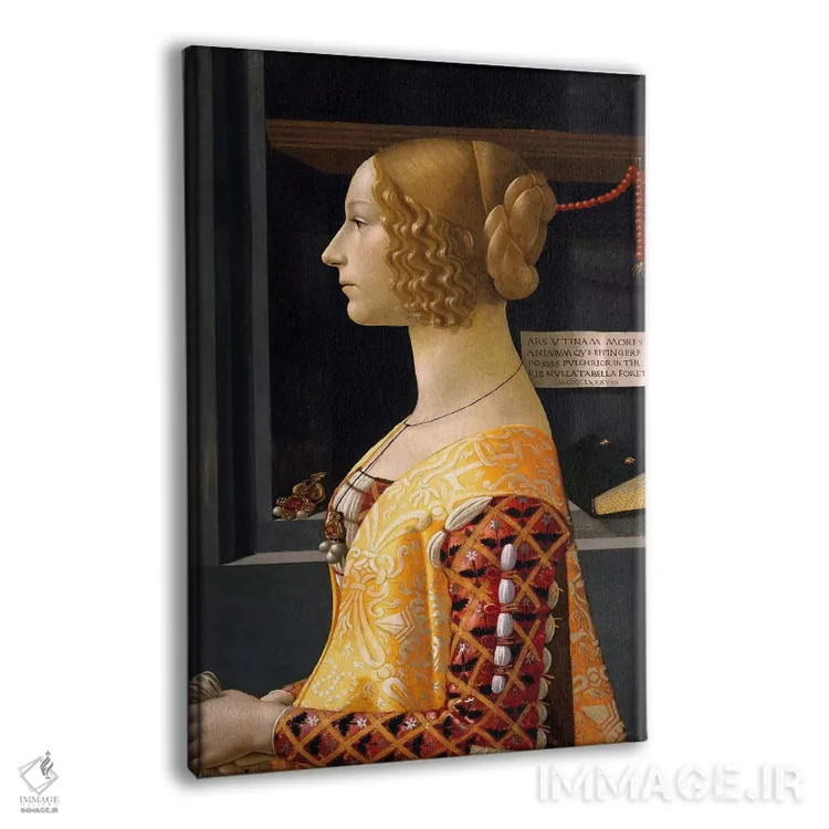 تابلو پرترهٔ جیووانا تورنابوئونی اثر دومنیکو گیرلاندایو (نقاش دوره رنسانس ایتالیا) - نمای پرسپکتیو محصول