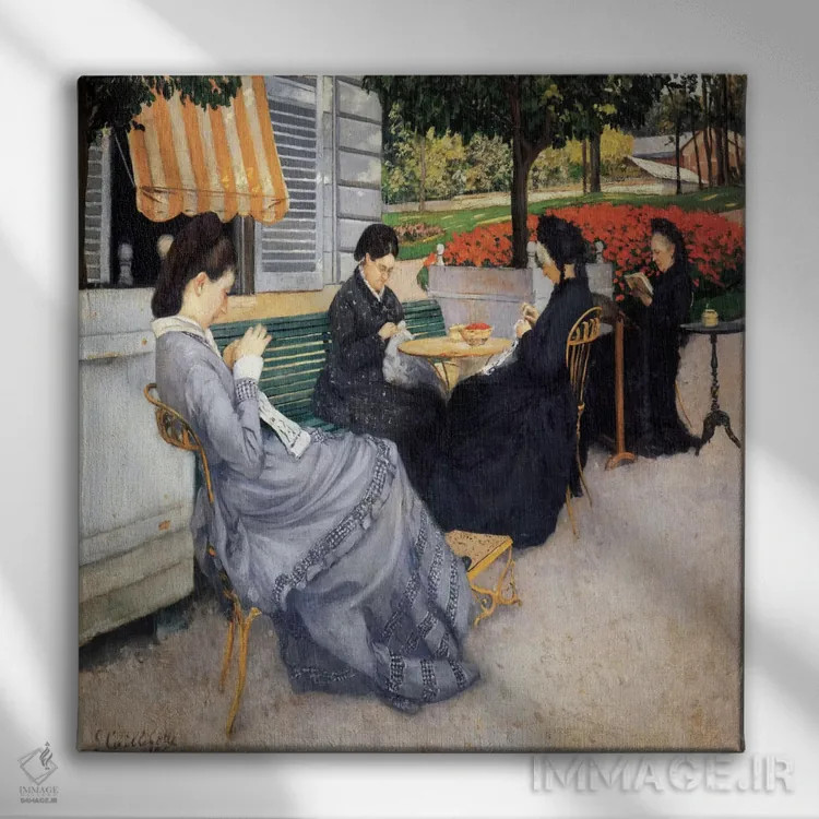 تابلو پرتره در طبیعت اثر گوستاو کایبوت - نمای روبهرو روی دیوار