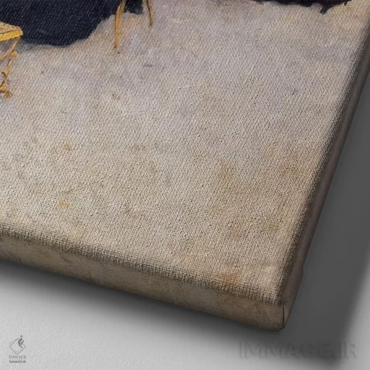 تابلو پرتره در طبیعت اثر گوستاو کایبوت - نمای نزدیک بافت بوم