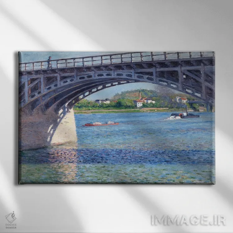 تابلو پل آرژانتوی و رود سن اثر گوستاو کایبوت - نمای روبهرو روی دیوار