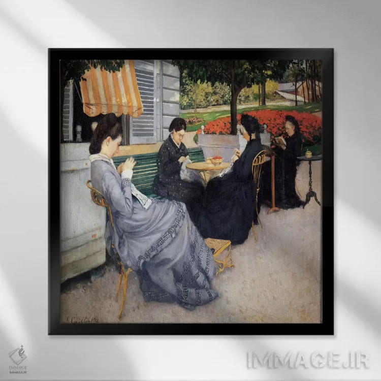 تابلو پرتره در طبیعت اثر گوستاو کایبوت - نمای قابدار مشکی