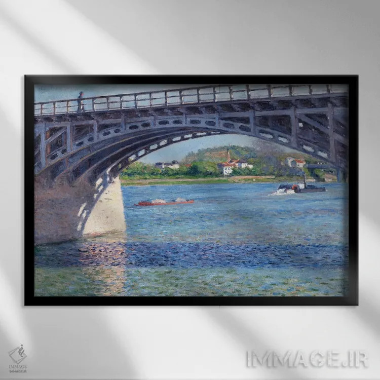 تابلو پل آرژانتوی و رود سن اثر گوستاو کایبوت - نمای قابدار مشکی