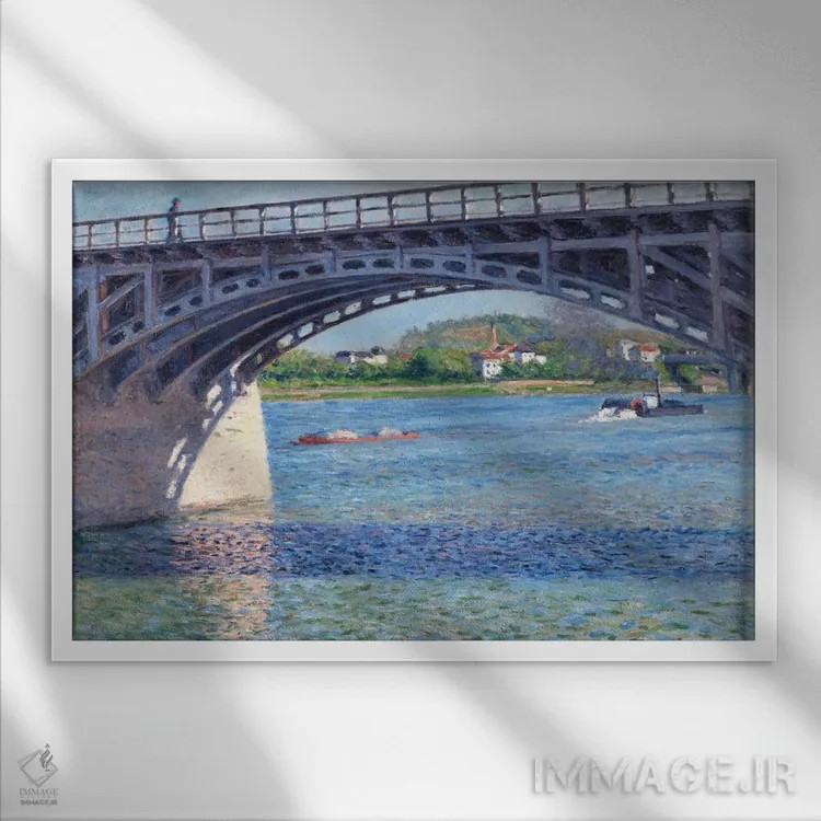 تابلو پل آرژانتوی و رود سن اثر گوستاو کایبوت - نمای قابدار سفید