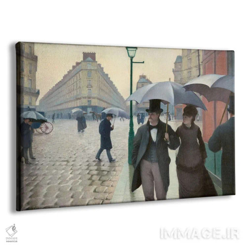 تابلو خیابان پاریس: روز بارانی اثر گوستاو کایبوت - نمای پرسپکتیو محصول