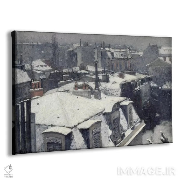 تابلو بامهای پوشیده از برف اثر گوستاو کایبوت - نمای پرسپکتیو محصول