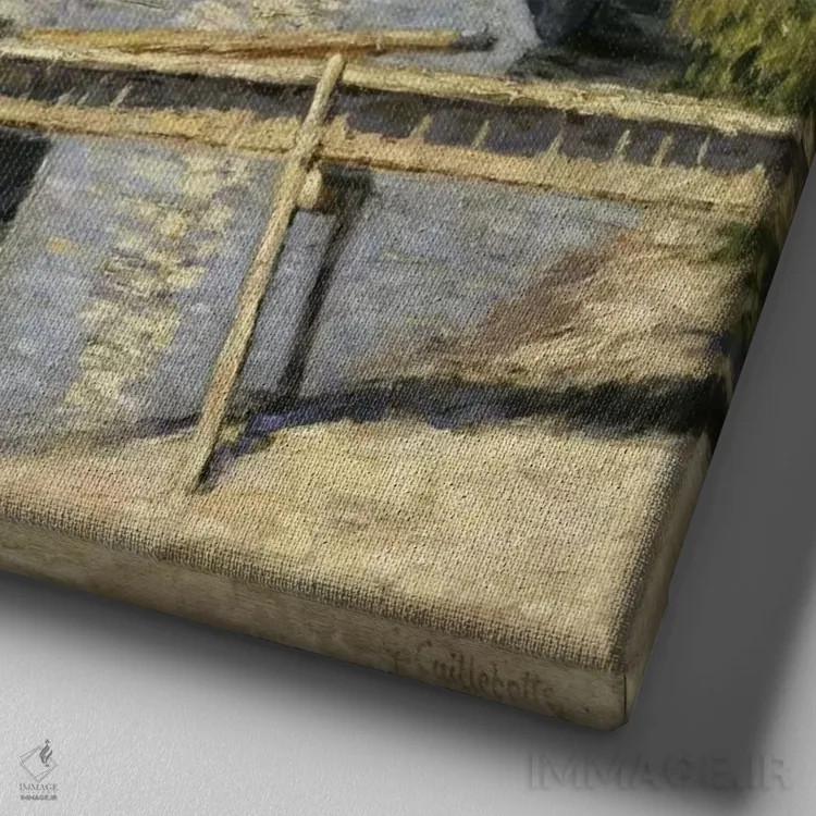 تابلو قایقهای بادبانی در آرژانتوی اثر گوستاو کایبوت - نمای نزدیک بافت بوم