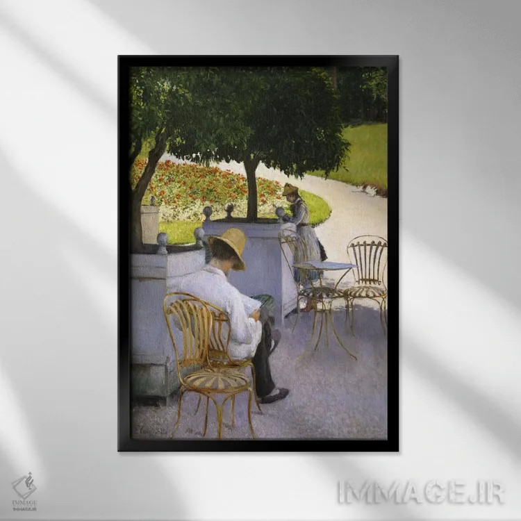 تابلو درختان پرتقال اثر گوستاو کایبوت - نمای قابدار مشکی