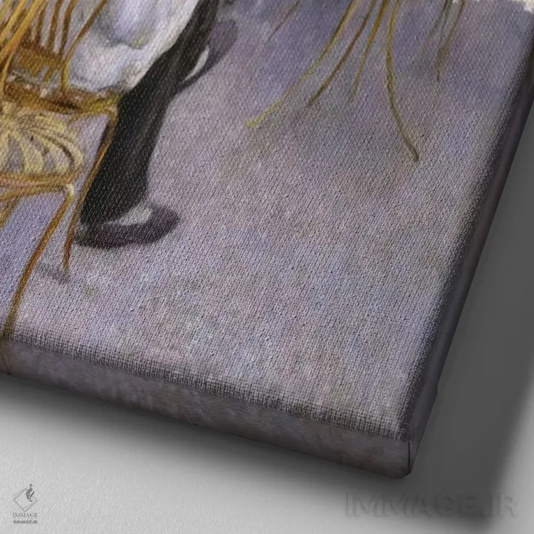 تابلو درختان پرتقال اثر گوستاو کایبوت - نمای نزدیک بافت بوم