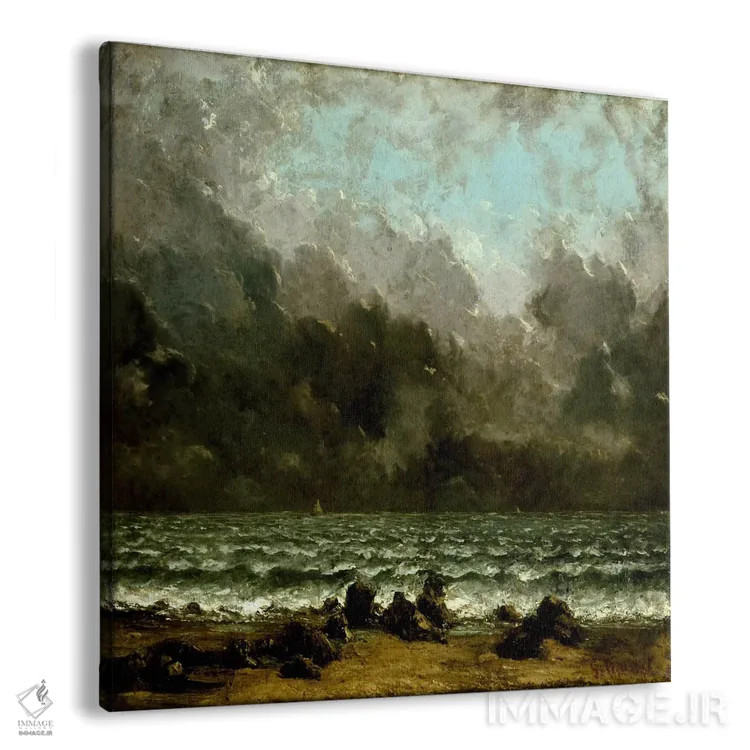 تابلو دریا اثر گوستاو کوربه - نمای پرسپکتیو محصول