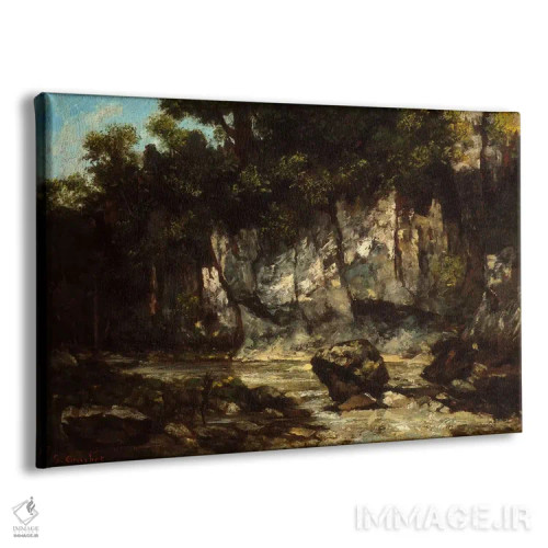 تابلو منظره با گوزن نر اثر گوستاو کوربه - نمای پرسپکتیو محصول