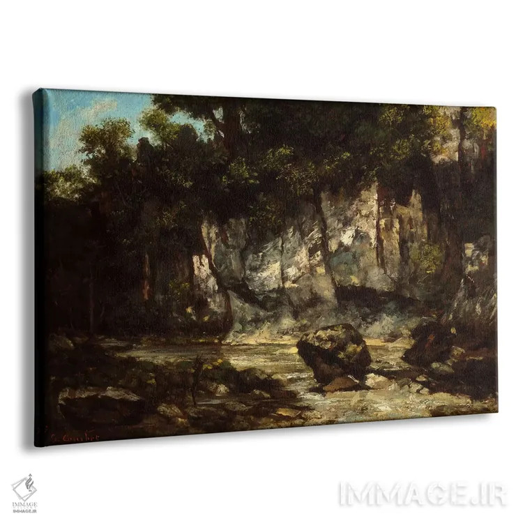 تابلو منظره با گوزن نر اثر گوستاو کوربه - نمای پرسپکتیو محصول