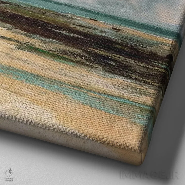 تابلو ساحل سنت اوبن سور مر اثر گوستاو کوربه - نمای نزدیک بافت بوم