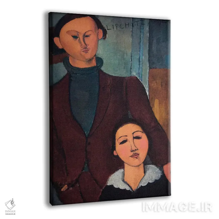 تابلو پرترهٔ ژاک و بته لیپشیتز اثر آمادئو مودیلیانی (نقاش ایتالیایی) - نمای پرسپکتیو محصول