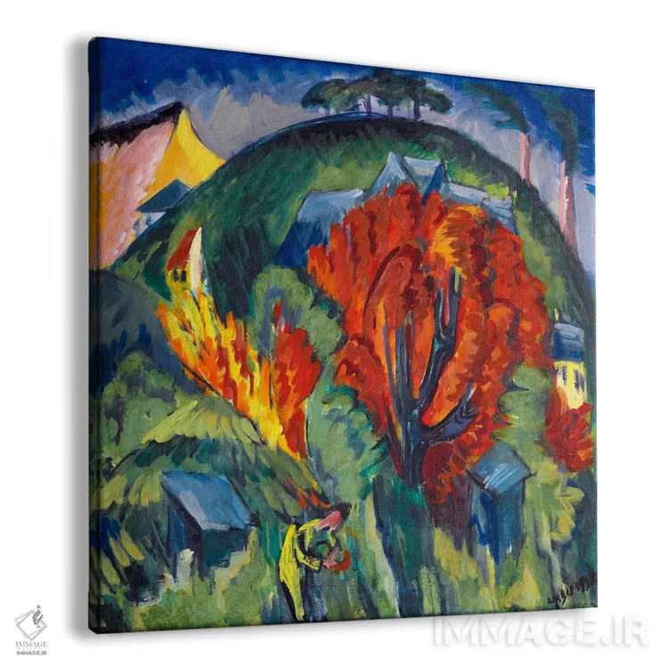 تابلو گالگنبرگ در ینا (آلمان) اثر ارنست لودویگ کیرشنر (نقاش اکسپرسیونیست آلمانی) - نمای پرسپکتیو محصول