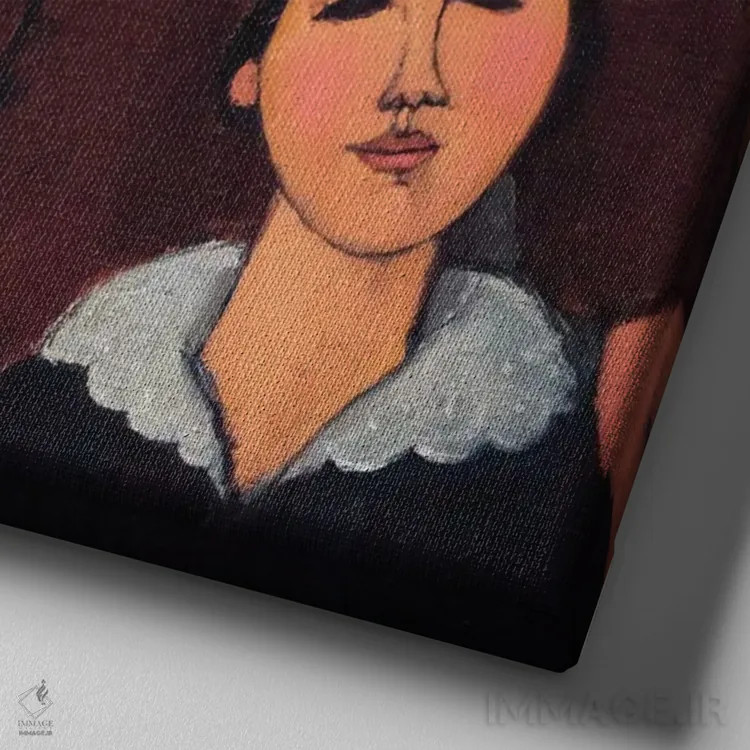 تابلو پرترهٔ ژاک و بته لیپشیتز اثر آمادئو مودیلیانی (نقاش ایتالیایی) - نمای نزدیک بافت بوم