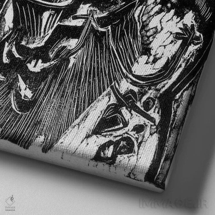 تابلو پیادهروی در آسایشگاه (۱۹۱۶) اثر ارنست لودویگ کیرشنر (نقاش اکسپرسیونیست آلمانی) - نمای نزدیک بافت بوم