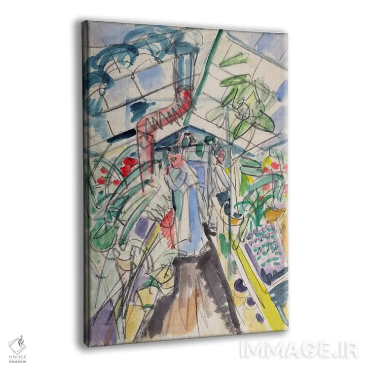 تابلو در گلخانه اثر ارنست لودویگ کیرشنر (نقاش اکسپرسیونیست آلمانی) - نمای پرسپکتیو محصول