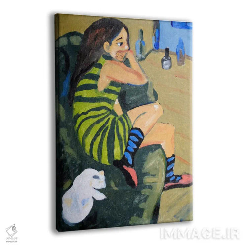 تابلو هنرمند زن اثر ارنست لودویگ کیرشنر (نقاش اکسپرسیونیست آلمانی) - نمای پرسپکتیو محصول