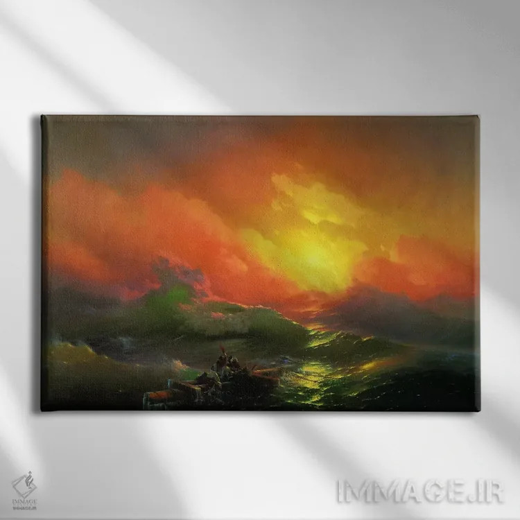 تابلو موج نهم اثر ایوان آیوازوفسکی - نمای روبهرو روی دیوار