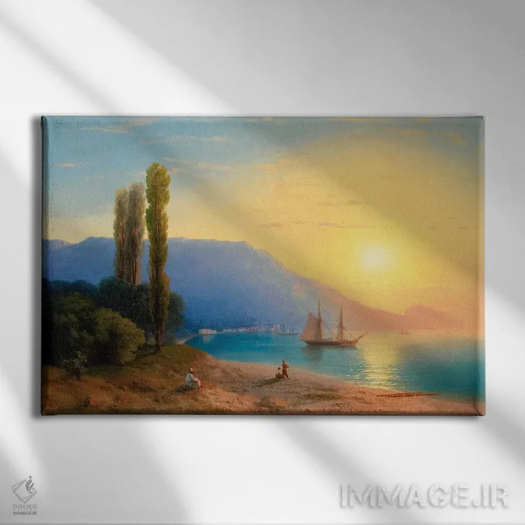 تابلو غروب بر فراز یالتا اثر ایوان آیوازوفسکی - نمای روبهرو روی دیوار