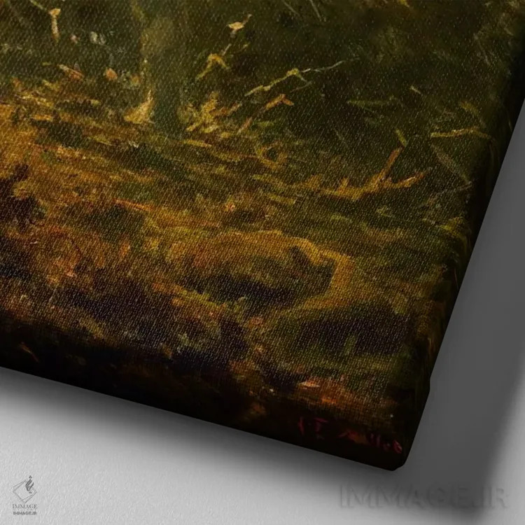 تابلو لانهسازان پرندگان اثر ژان فرانسوا میه - نمای نزدیک بافت بوم