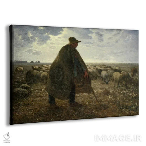 تابلو چوپان در حال نگهداری گله خود اثر ژان فرانسوا میه - نمای پرسپکتیو محصول