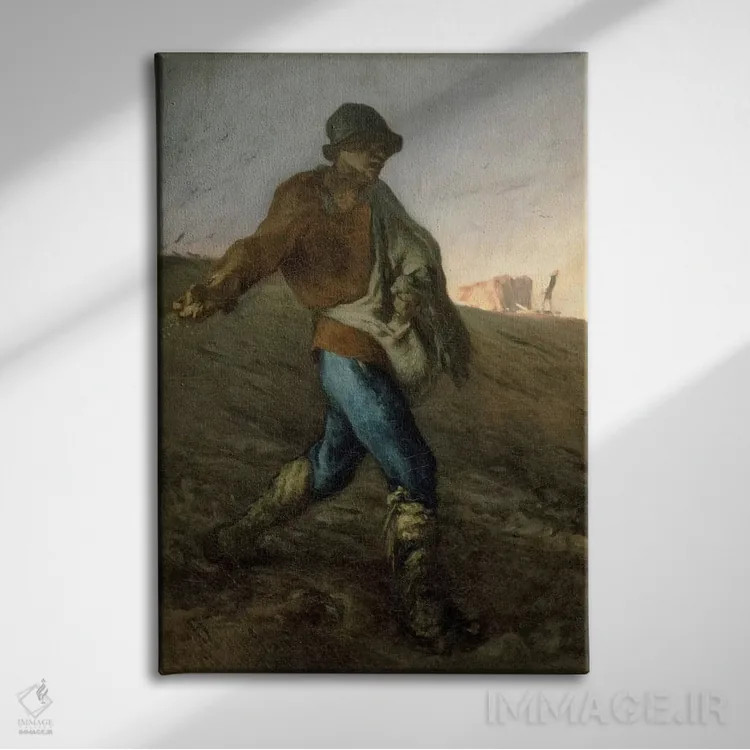 تابلو بذارکار، ۱۸۵۰ (موزه هنرهای زیبای بوستون) اثر ژان فرانسوا میه - نمای روبهرو روی دیوار