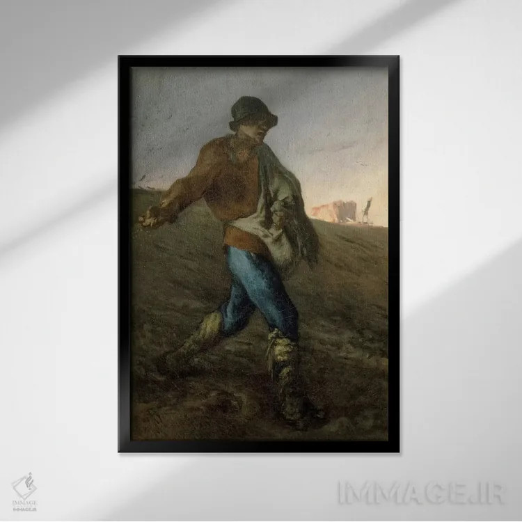 تابلو بذارکار، ۱۸۵۰ (موزه هنرهای زیبای بوستون) اثر ژان فرانسوا میه - نمای قابدار مشکی