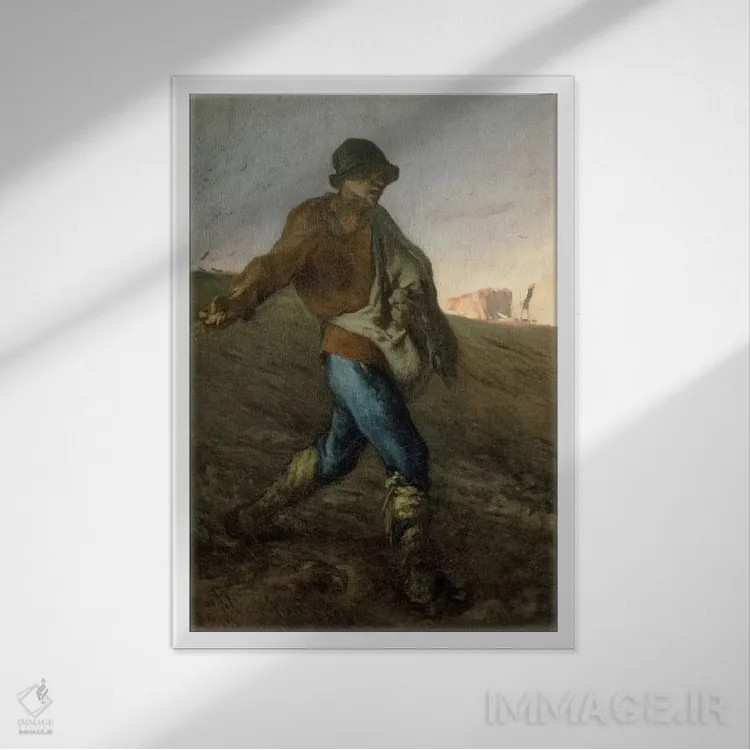 تابلو بذارکار، ۱۸۵۰ (موزه هنرهای زیبای بوستون) اثر ژان فرانسوا میه - نمای قابدار سفید