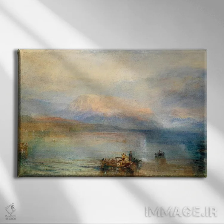 تابلو ریگی قرمز (کوه ریگی، سوئیس) اثر جی.ام.دبلیو. ترنر (نقاش بزرگ انگلیسی) - نمای روبهرو روی دیوار