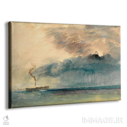 تابلو کشتی بخار پارویی در طوفان اثر جی.ام.دبلیو. ترنر (نقاش بزرگ انگلیسی) - نمای پرسپکتیو محصول