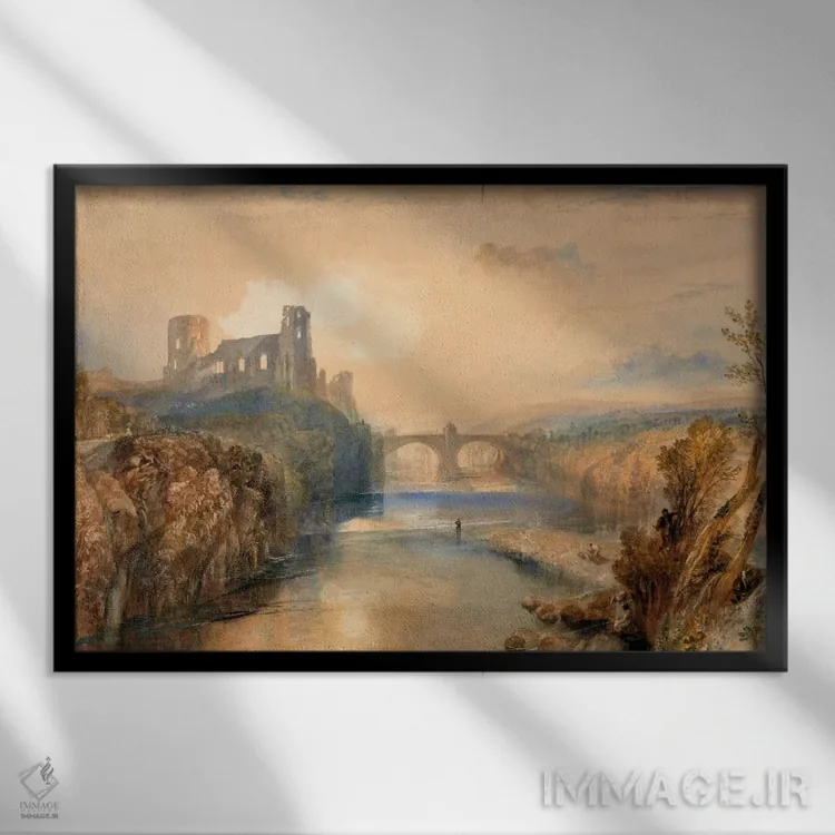 تابلو قلعهٔ برنارد اثر جی.ام.دبلیو. ترنر (نقاش بزرگ انگلیسی) - نمای قابدار مشکی