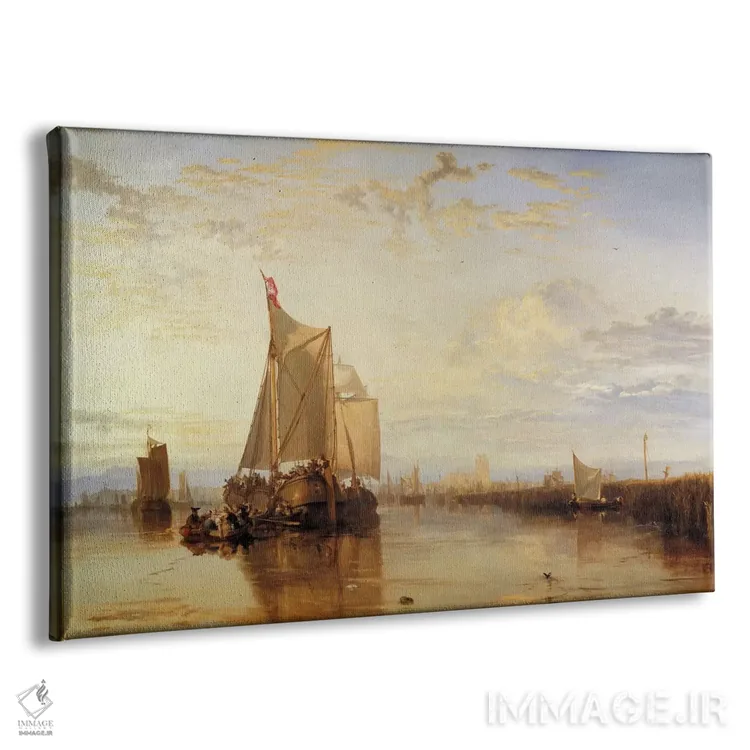 تابلو دُرت یا دوردرخت: کشتی باری دُرت از روتردام در آرامش کامل اثر جی.ام.دبلیو. ترنر (نقاش بزرگ انگلیسی) - نمای پرسپکتیو محصول