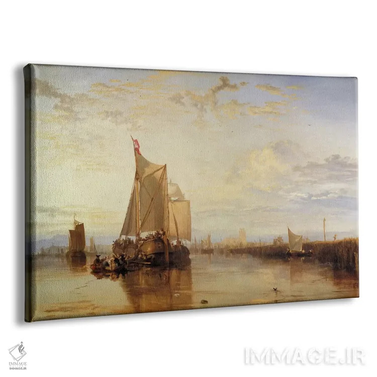 تابلو دُرت یا دوردرخت: کشتی باری دُرت از روتردام در آرامش کامل اثر جی.ام.دبلیو. ترنر (نقاش بزرگ انگلیسی) - نمای پرسپکتیو محصول