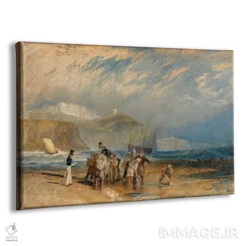 تابلو بندر فولکستون و ساحل تا دوور اثر جی.ام.دبلیو. ترنر (نقاش بزرگ انگلیسی) - نمای پرسپکتیو محصول