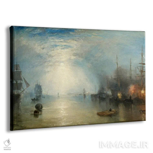 تابلو زغالکشها در مهتاب اثر جی.ام.دبلیو. ترنر (نقاش بزرگ انگلیسی) - نمای پرسپکتیو محصول