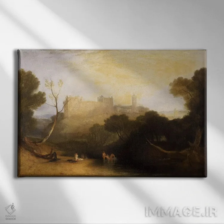 تابلو کاخ لیلِتگُو (اسکاتلند) اثر جی.ام.دبلیو. ترنر (نقاش بزرگ انگلیسی) - نمای روبهرو روی دیوار