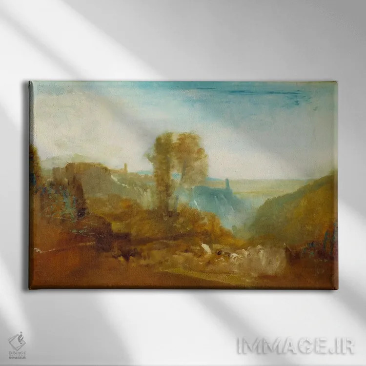تابلو تیوُلی، آبشارهای کسکاتل اثر جی.ام.دبلیو. ترنر (نقاش بزرگ انگلیسی) - نمای روبهرو روی دیوار
