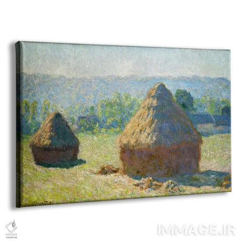 تابلو کومهٔ علف خشک اثر کلود مونه (نقاش معروف فرانسوی) - نمای پرسپکتیو محصول