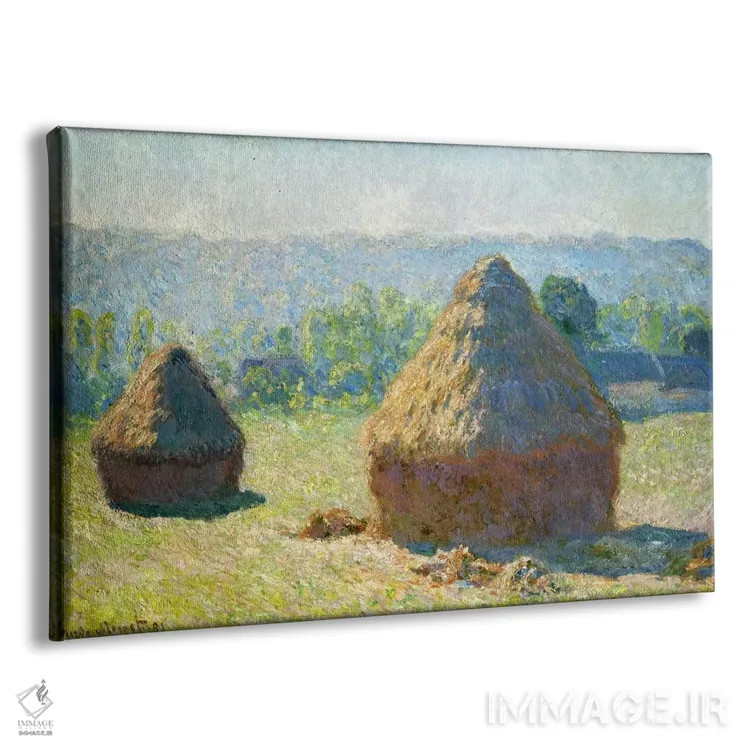 تابلو کومهٔ علف خشک اثر کلود مونه (نقاش معروف فرانسوی) - نمای پرسپکتیو محصول