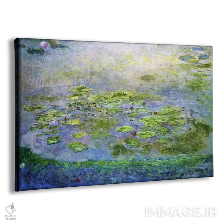 تابلو نیلوفرهای آبی (۱۹۱۷) اثر کلود مونه (نقاش معروف فرانسوی) - نمای پرسپکتیو محصول