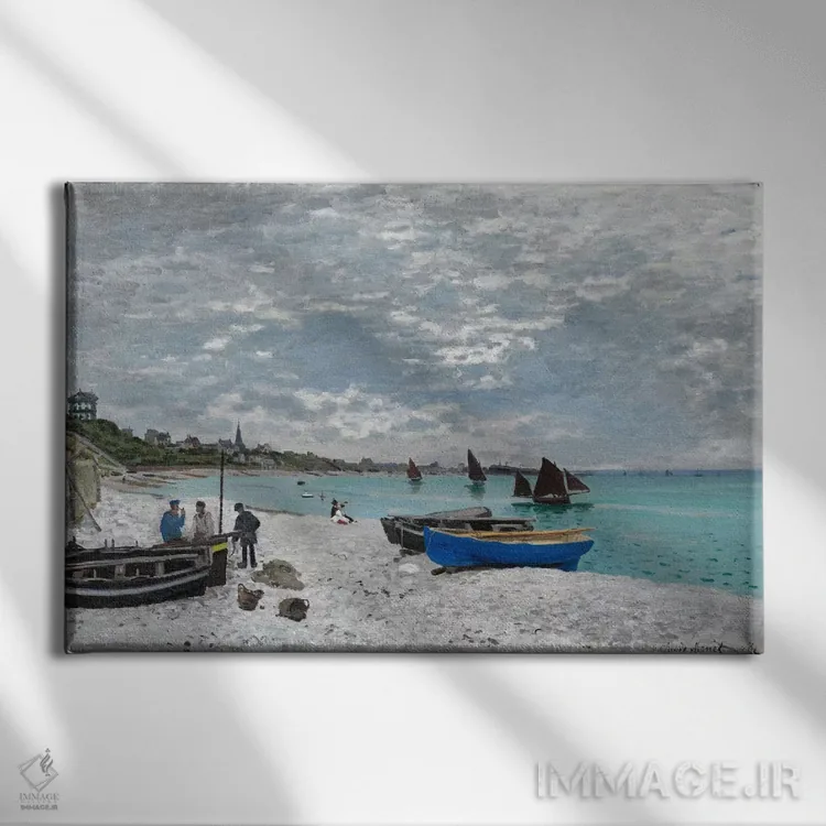 تابلو ساحل سن-آدرِس اثر کلود مونه (نقاش معروف فرانسوی) - نمای روبهرو روی دیوار