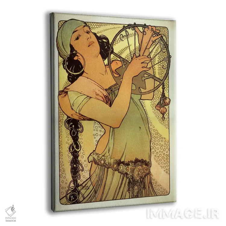 تابلو سالومه (شخصیت تاریخی/افسانهای) اثر آلفونس موخا (هنرمند آرت نووی چک) - نمای پرسپکتیو محصول