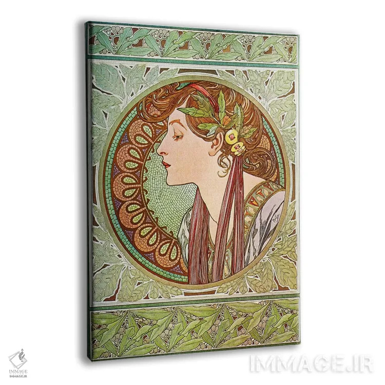 تابلو درخت غار (۱۹۰۱) اثر آلفونس موخا (هنرمند آرت نووی چک) - نمای پرسپکتیو محصول