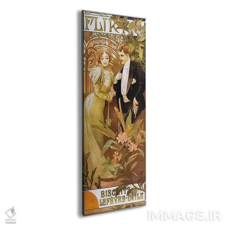 تابلو بیسکویتهای "فلیر" اثر "لفور-اوتیل" ۱۸۹۹ اثر آلفونس موخا (هنرمند آرت نووی چک) - نمای پرسپکتیو محصول