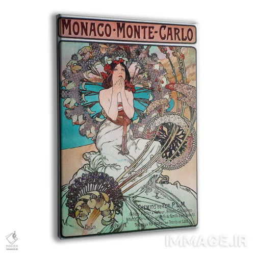 تابلو موناکو، مونت کارلو، ۱۸۹۷ اثر آلفونس موخا (هنرمند آرت نووی چک) - نمای پرسپکتیو محصول