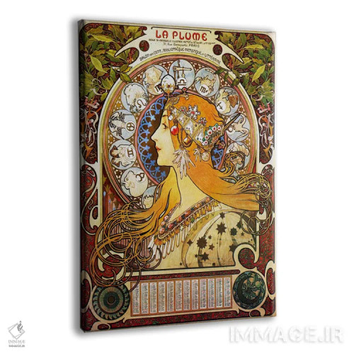 تابلو زودیاک (صورتهای فلکی) ۱۸۹۶ اثر آلفونس موخا (هنرمند آرت نووی چک) - نمای پرسپکتیو محصول