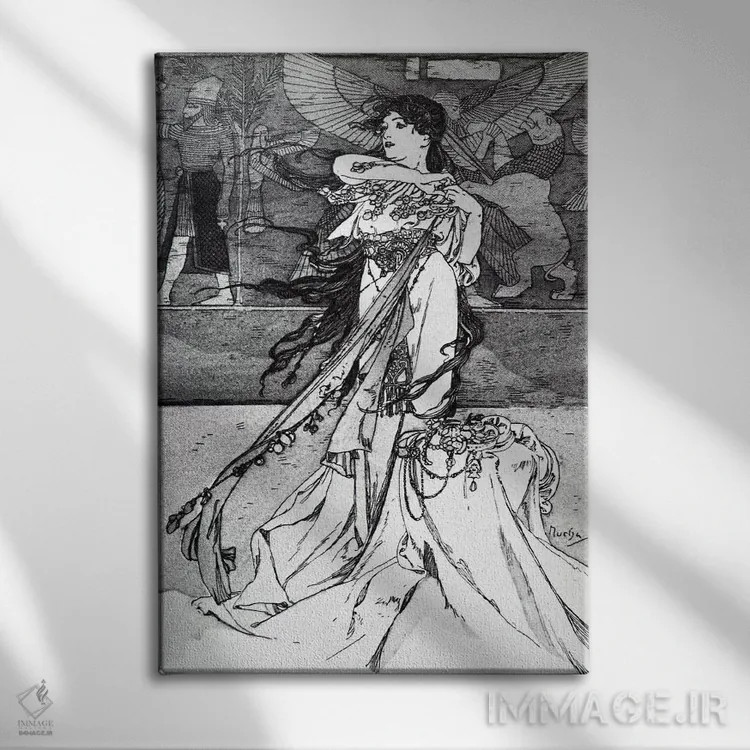 تابلو تصویری از راما (۱۸۹۸) اثر آلفونس موخا (هنرمند آرت نووی چک) - نمای روبهرو روی دیوار