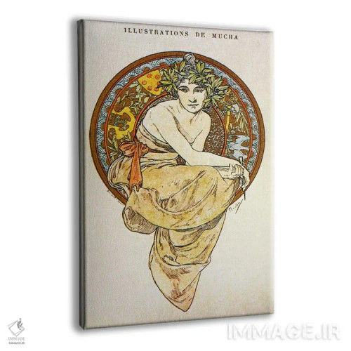 تابلو کلیو (شخصیت اسطورهای یونانی) اثر آلفونس موخا (هنرمند آرت نووی چک) - نمای پرسپکتیو محصول