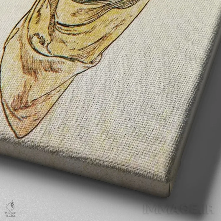 تابلو کلیو (شخصیت اسطورهای یونانی) اثر آلفونس موخا (هنرمند آرت نووی چک) - نمای نزدیک بافت بوم